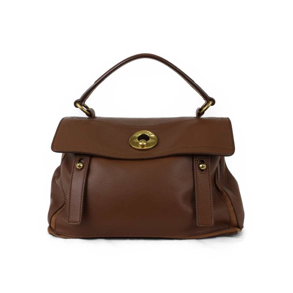 Yves Saint Laurent Muse Two 2way Bag Leather Canvas Brown